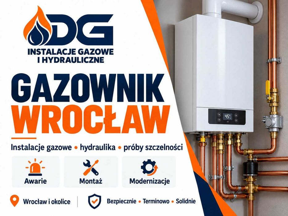 Gazownik Wrocław – instalacje gazowe, hydraulika, próby szczelności