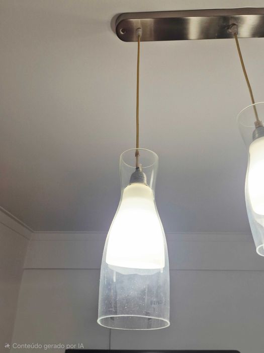 Candeeiro Moderno Suspenso 3 Luzes - Excelente Estado