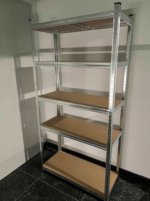 2x Regał metalowy 180x90x40CM magazynowy garażowy MOCNY 5 półek 875KG udźwig srebrny do piwnicy garażu