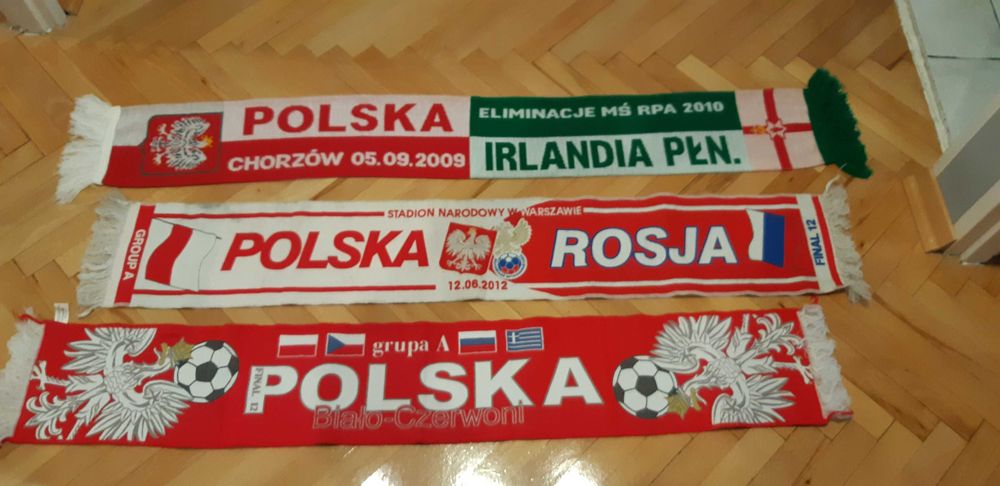 szaliki z meczów Reprezentacji Polski - 3 sztuki