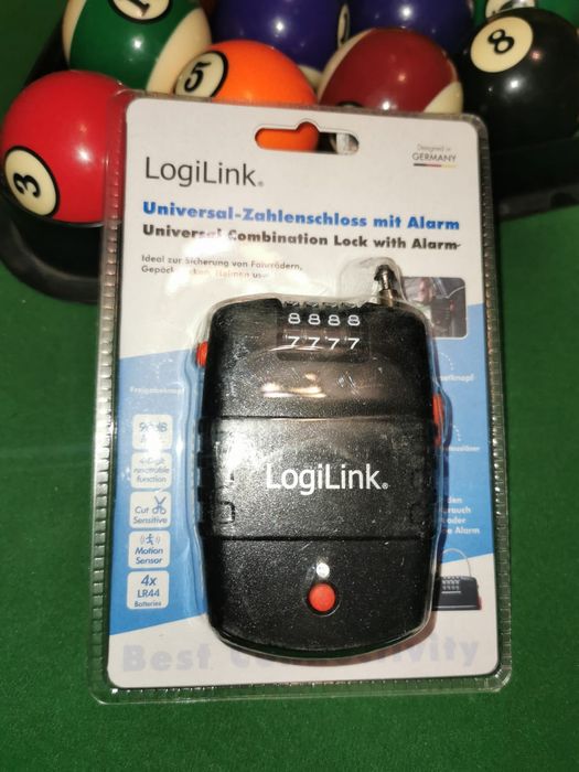 Kłódka na kod  z alarmem LogiLink nowa