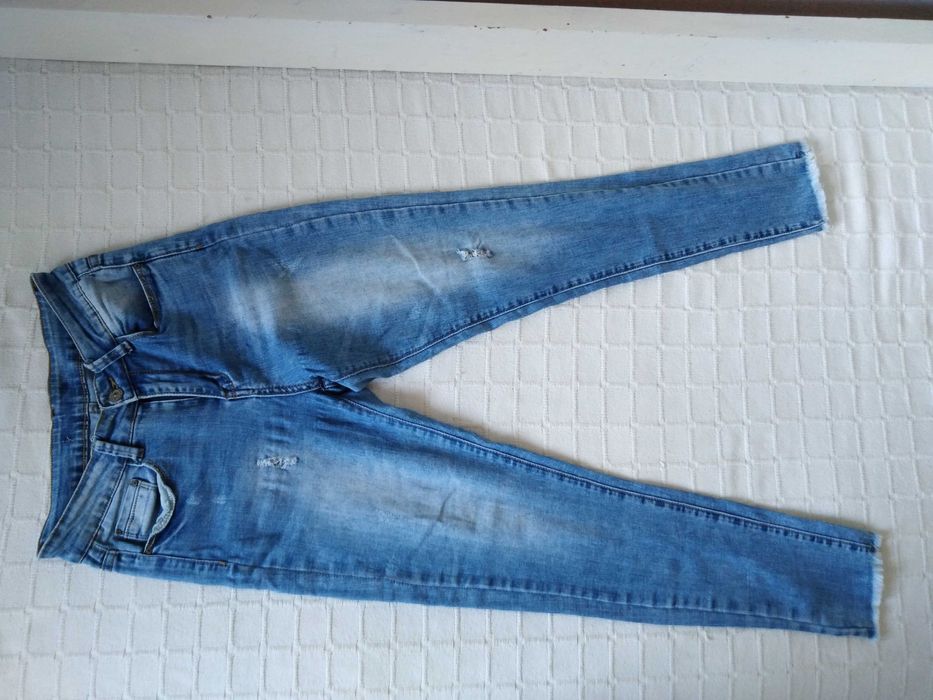 Calças Ganga Azuis Denim Jeans S/36