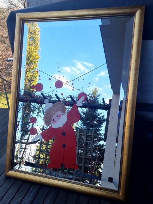 Lustro z obrazkiem clown'a