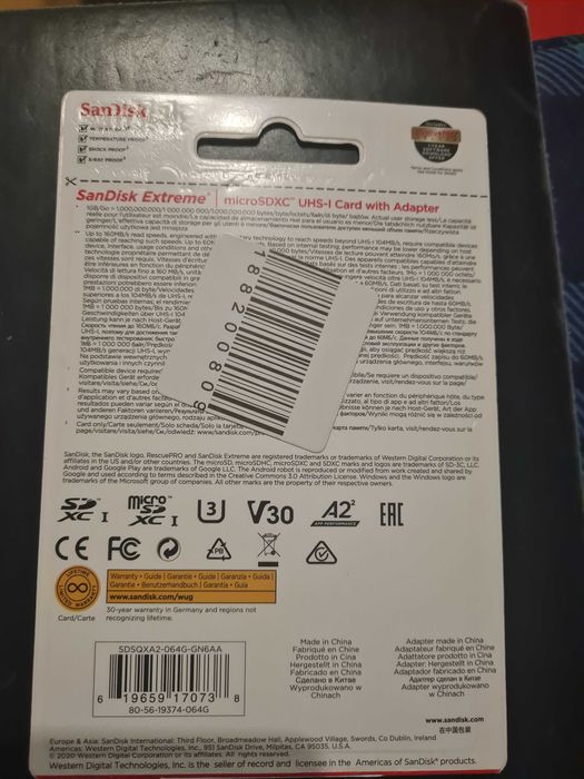 Карта памяті SanDisk Extreme 64GB