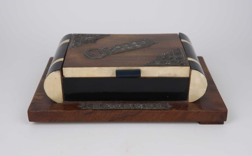 Caixa Cigarreira Art Deco, aplicações prata