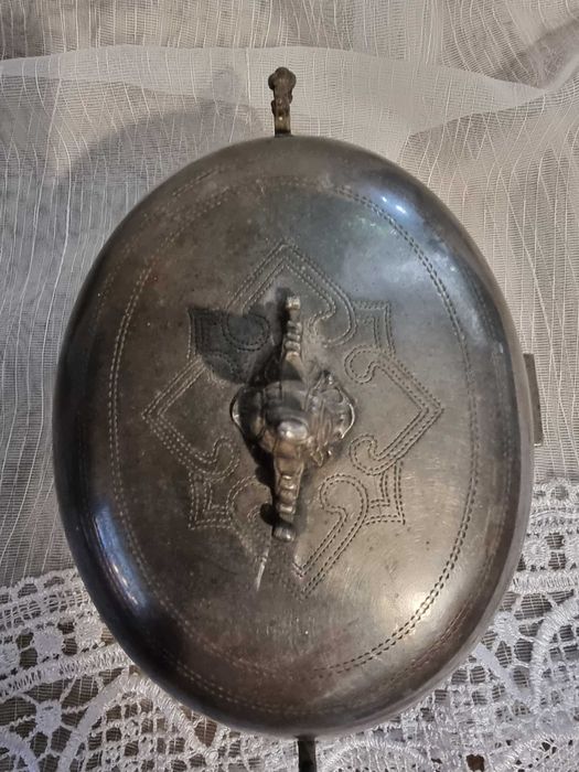 Posrebrzana cukiernica "Fragetka" Hefra PRL