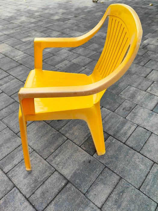 Krzesełka ogrodowe dla dziecka 3 sztuki żółte