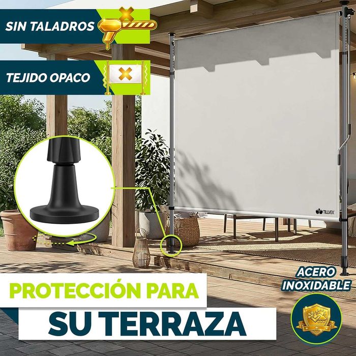 Toldo exterior vertical 200x310 bege instalação sem furos