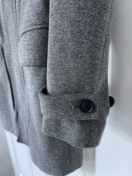 Męski płaszcz Zara w mikrowzór kolor szary