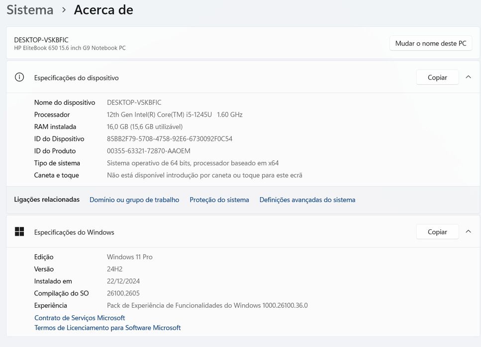 HP EliteBook 650 G9 Intel Core i5-1245U/16GB/1TB SSD/15.6"