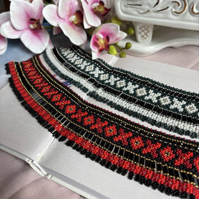 Чокер , чокер з бісеру, силянка ,прикраса з бісеру