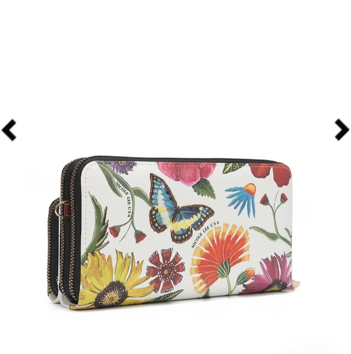 Butter flower white crossbody wallet, nowy portfel Nicole Lee