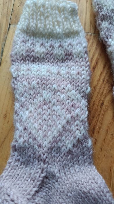 Ręcznie robione skarpetki wełniane 12 cm 18 rozmiar 9 miesięcy handmad