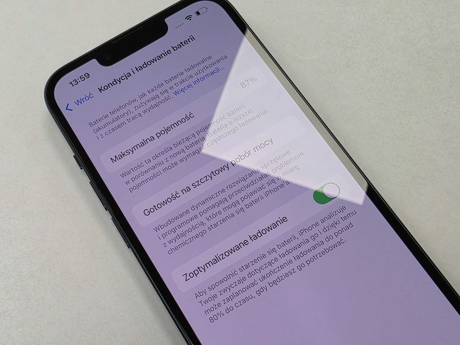 Iphone 14 128GB/ Midnight/ Czarny/ BAT 87%/ Grade A + ładowarka/ Gwarancja