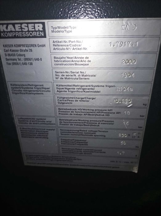 Kaeser SX 6/4 kw / 750 l. na minutę