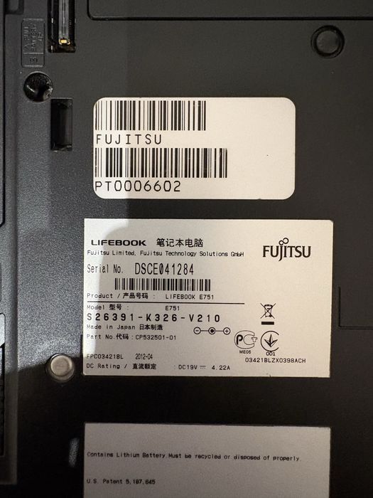 Fujitsu Lifebook E751 i7 | SSD 1TB | 8GB RAM | Bateria Nova