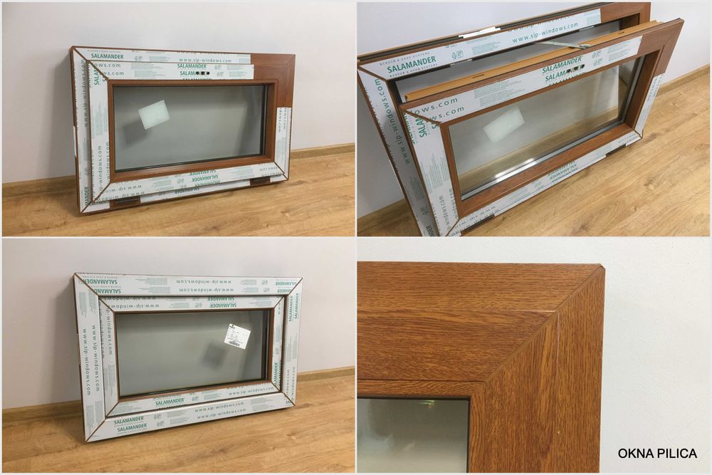 Wysyłka! NOWE Okno PCV 86x53 865x535 # do wyboru: ZŁOTY DĄB / ORZECH