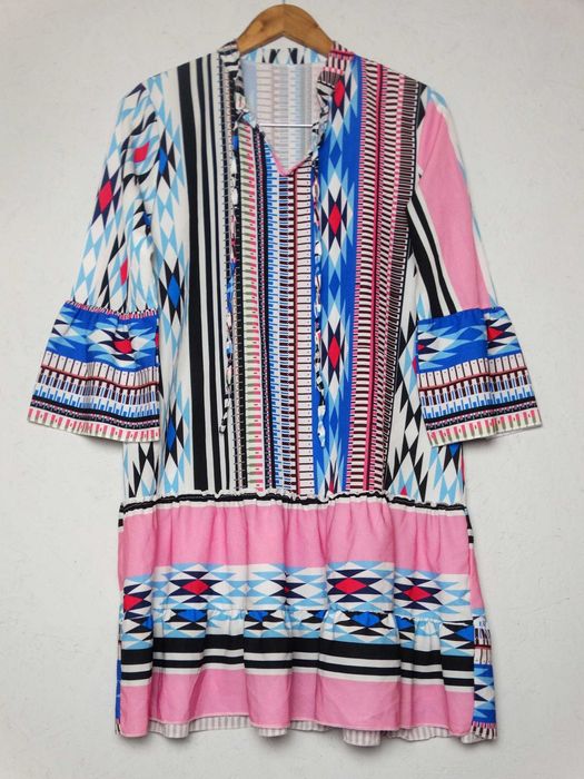 Luźna sukienka oversize boho etno