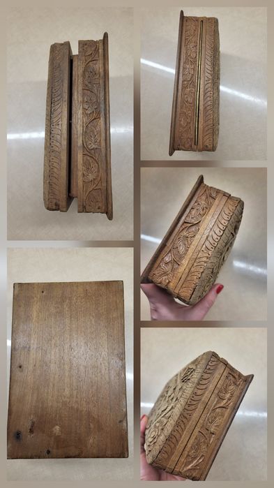 Вінтажна різьблена дерев'яна скринька