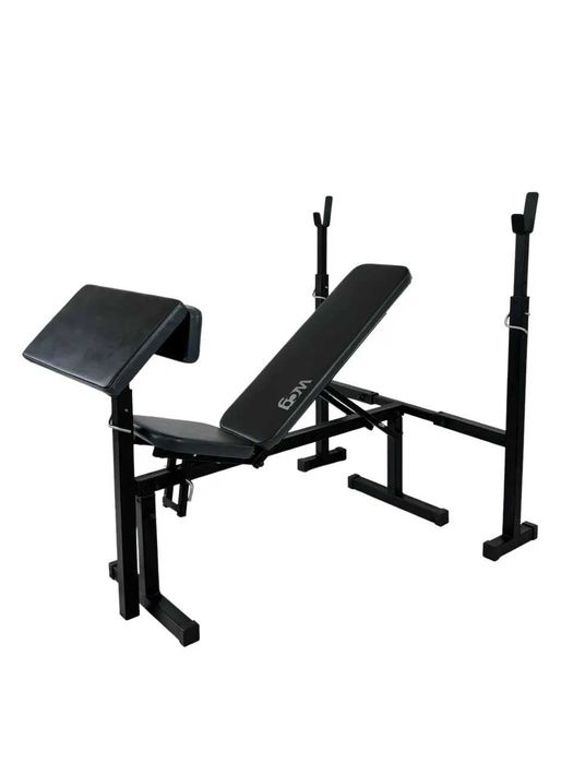 Регульована лавка для жиму + стійки + скотта WCG-003