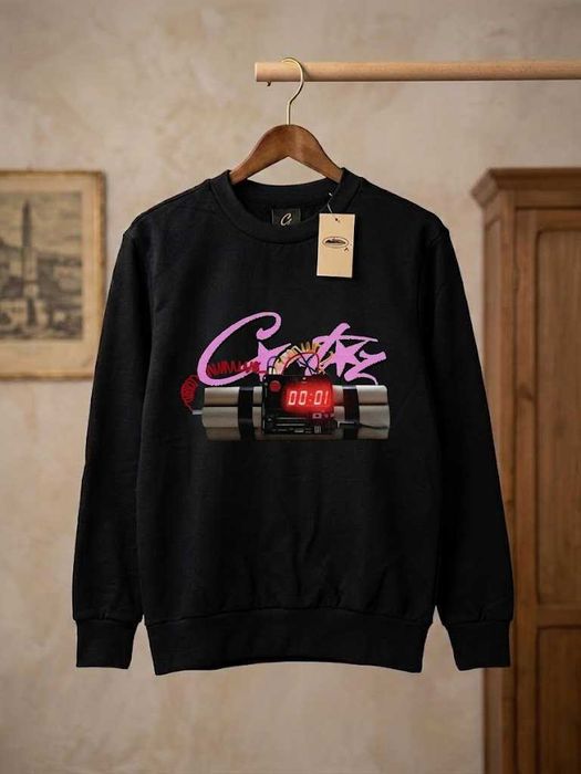 Черный Свитшот CORTEIZ NO TIME » Толстовка Нова Кортез Взрывчатка » XS-XXL