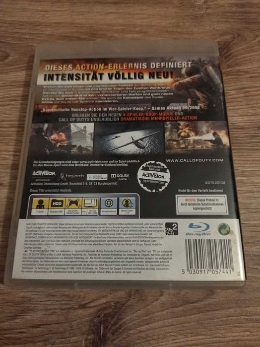 Gra PlayStation 3 CALL OF DUTY WORLD AT WAR PS3 stan idealny