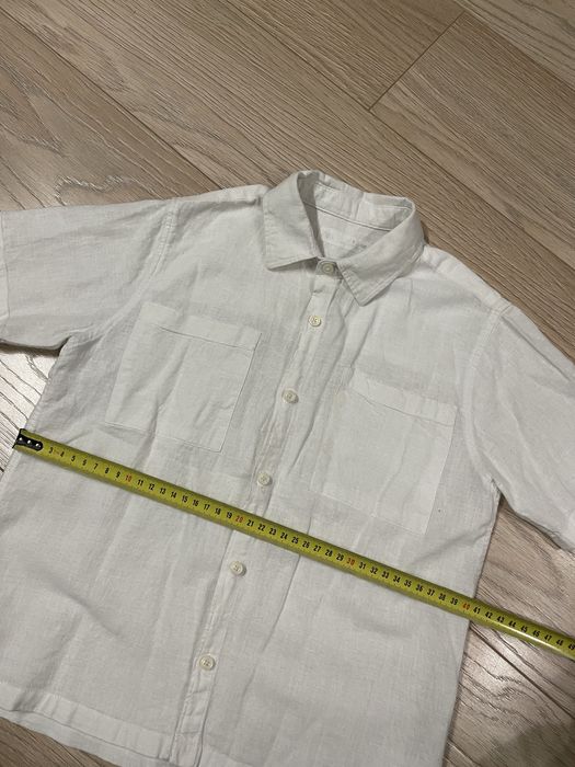 Біла лляна сорочка Zara 7 років 122 см