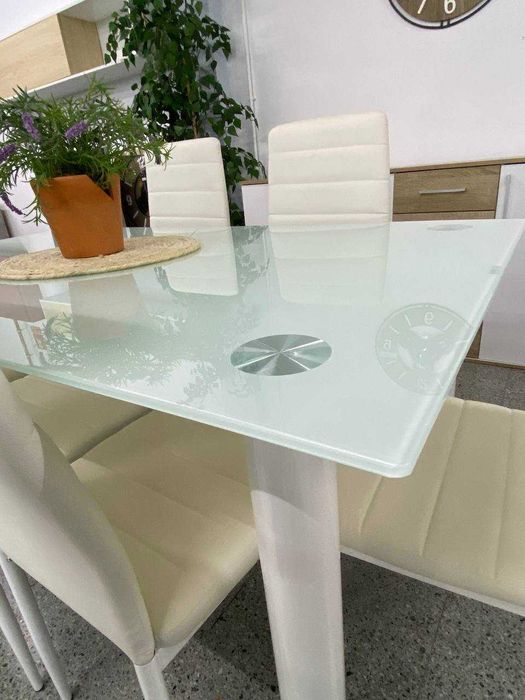 Mesa de jantar em vidro com 6 cadeiras - envió  gratis