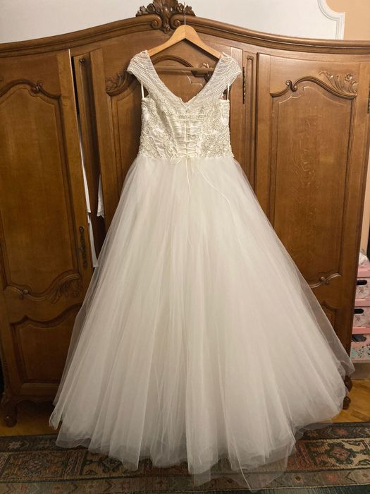 Śliczna suknia ślubna księżniczka jak nowa!!! 38/42