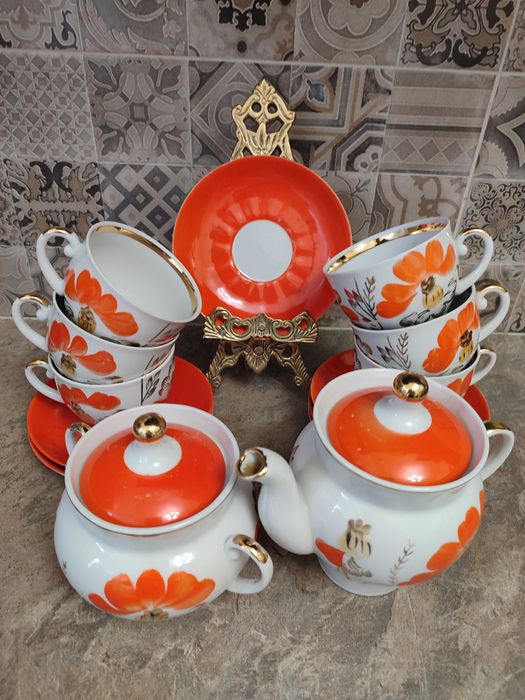 Чайний сервіз " Маки" Баранівського порцелянового заводу 1970-1990 гг