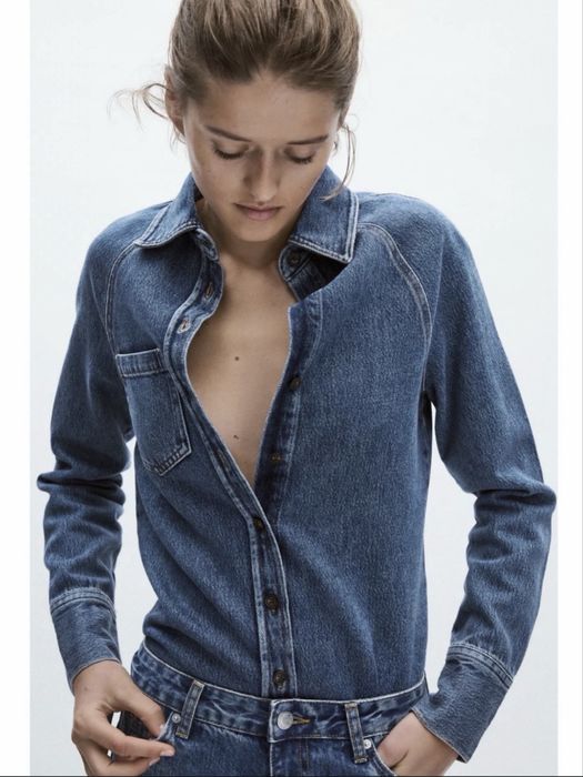 Сорочка zara зара джинсова
