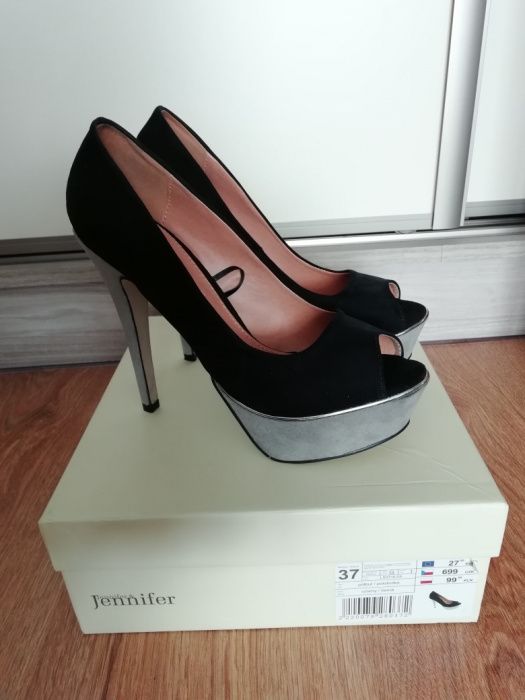 Nowe buty szpilki czarno szare rozmiar 37 CCC Jennifer