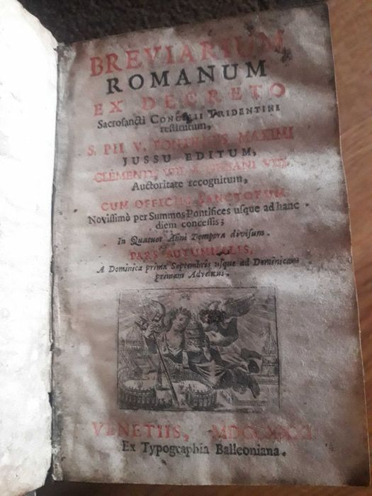 Breviário Romano, 4 volumes, 1731