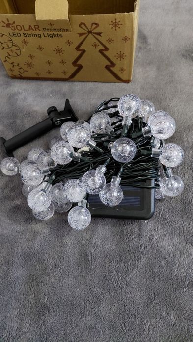 Lampki solarne ogrodowe LED kule łańcuch świetlny dekoracyjny