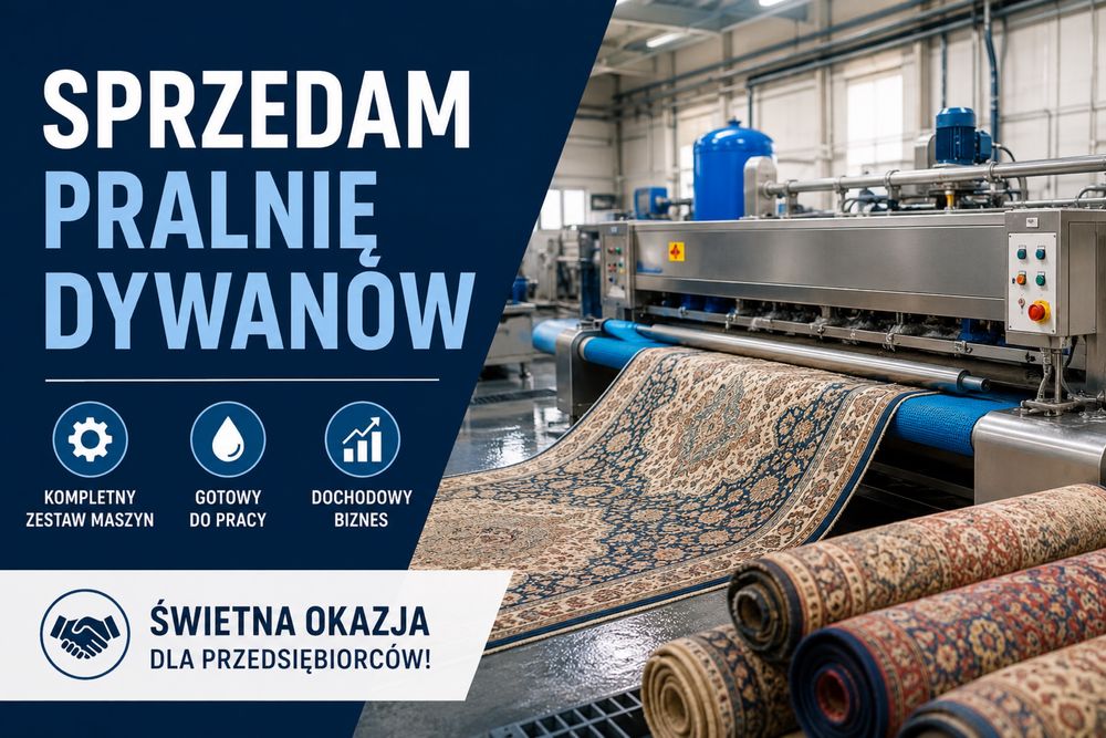 Sprzedam gotowy biznes - pralnia dywanów, dziala w 3 wojewodztwach.