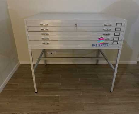 Armário Arquivo de Desenho com 5 Gavetas Metálicas com Formato A0 Cinza ou Preto Novo