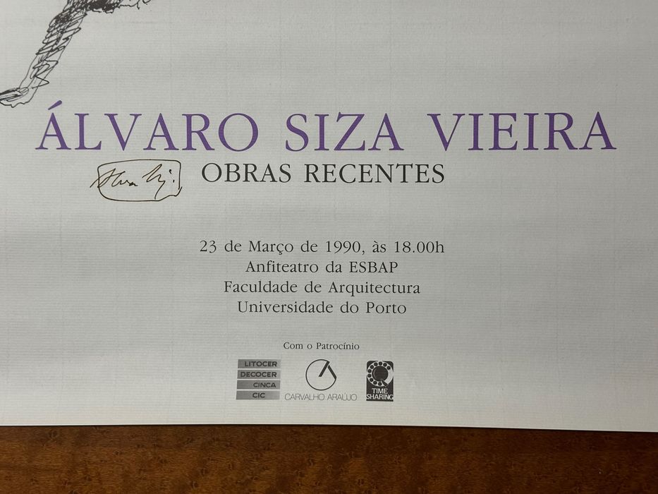 Álvaro Siza Vieira - Cartaz "Discursos Sobre Arquitectura" Autografado