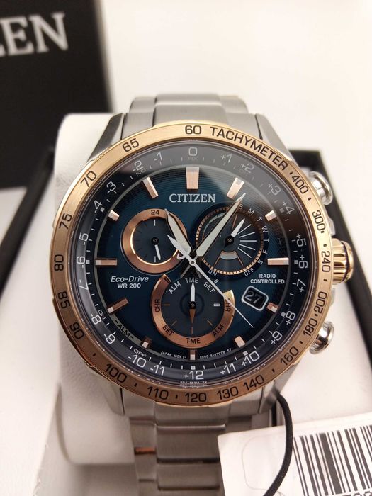 Японские часы Citizen CB5916-59L радиоконтроль, вечник, сапфир, тахиметр, солнечная батарея