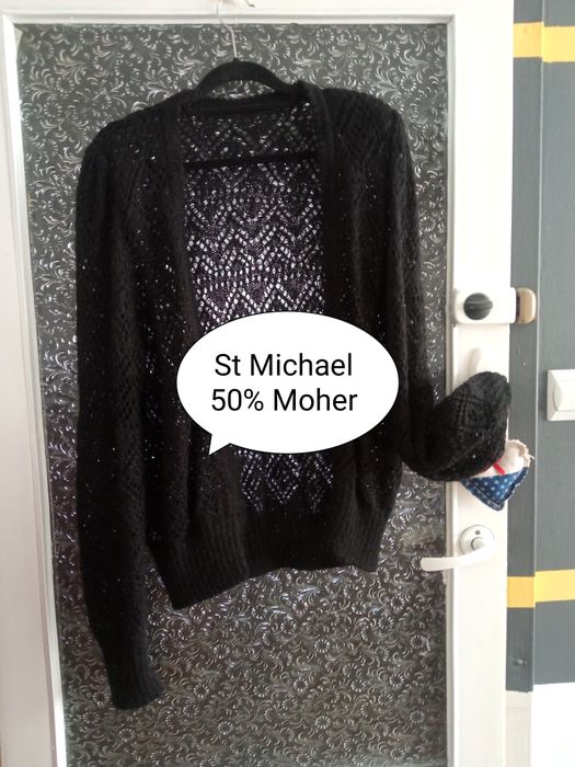 Sweter damski czarny zima kardigan vintage 40 L 42 XL St Michael moher