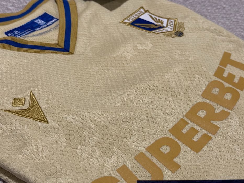 Limitowana kolekcjonerska koszulka Lech Poznań złota dziecieca r L