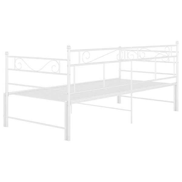 sofá-cama de puxar 90x200 cm metal branco