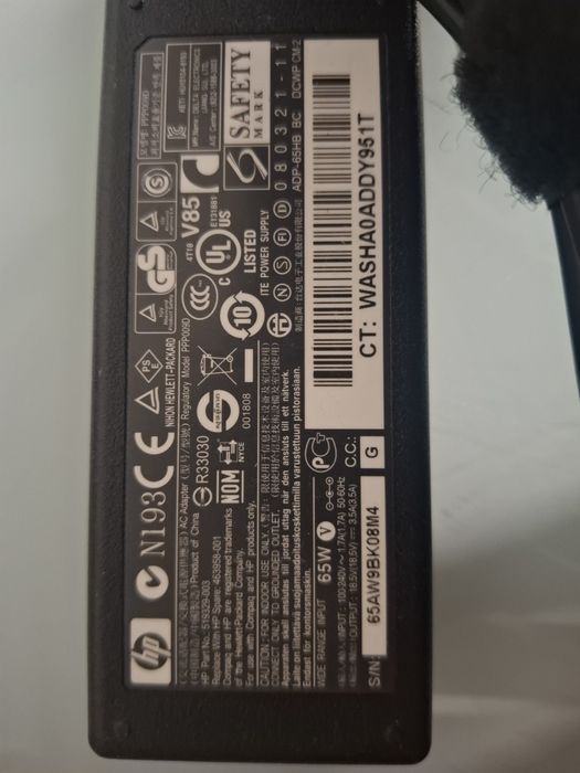 Carregador HP Portátil N193 ADP-65HB 65W