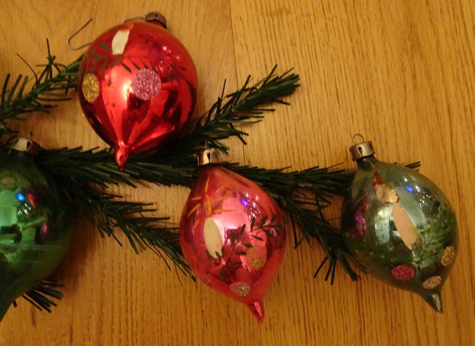 Bombki cytrynki PRL, szklane bombki cytrynki, bombki Prl