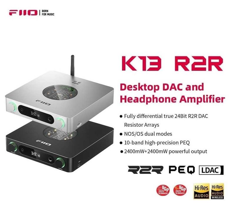 ‼️ FiiO K13 R2R (black) - стационарный R2R ЦАП усилитель для наушников, Bluetooth LDAC, 2400 мВт