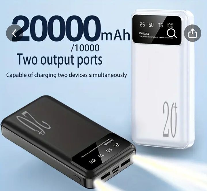 Новый павербанк 20000mAh