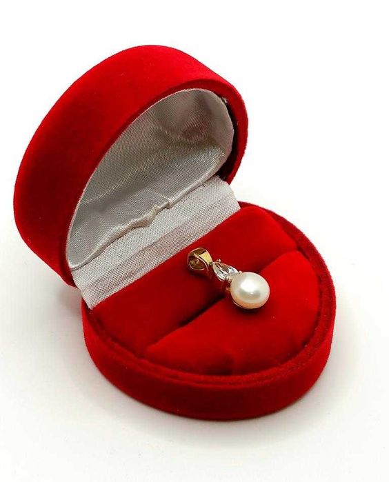 Złota zawieszka z Perłą i cyrkonią pr.585 W:1,55gr InterSKLEP