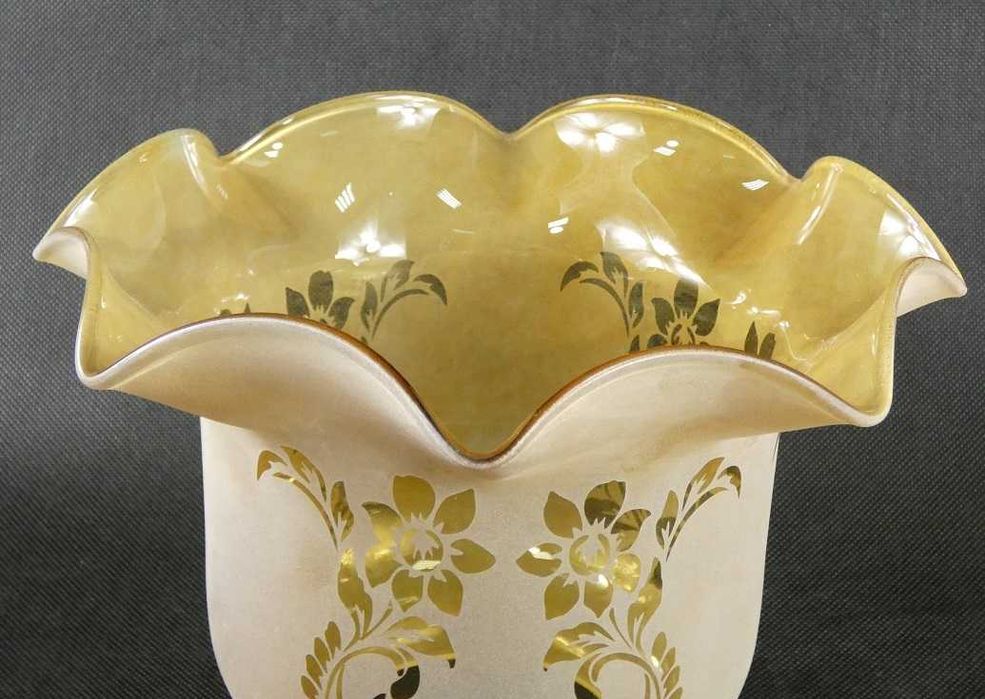 Miodowy TULIPAN klosz LAMPA NAFTOWA secesja 8,5 cm kwiat