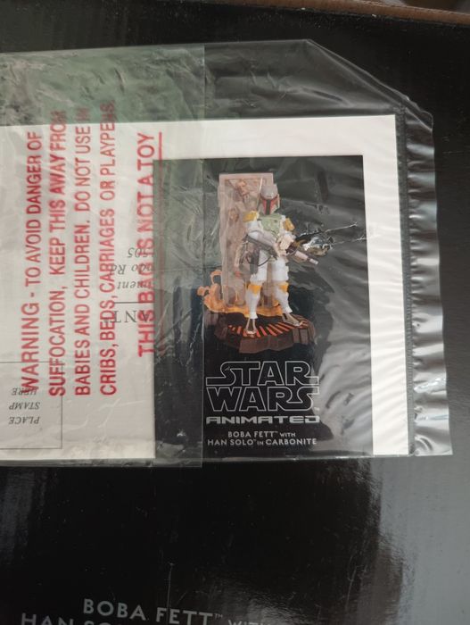 Star Wars Gentle Giant Animated Boba fett & Han  Solo Carbonite