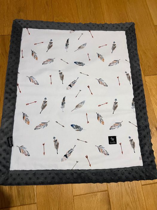 Kocyk niemowlaka Lanila listki Grey pure