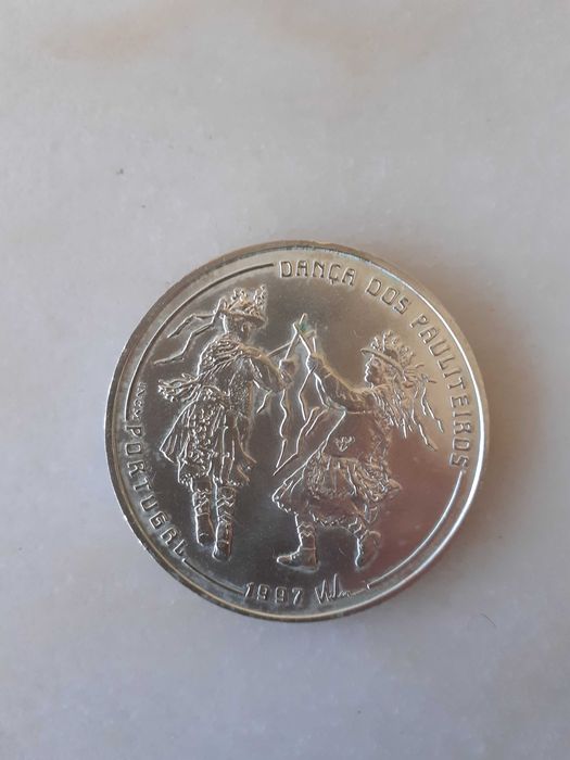 Moeda Prata Comemorativa Dança Pauliteiros 1000 Esc., 1997